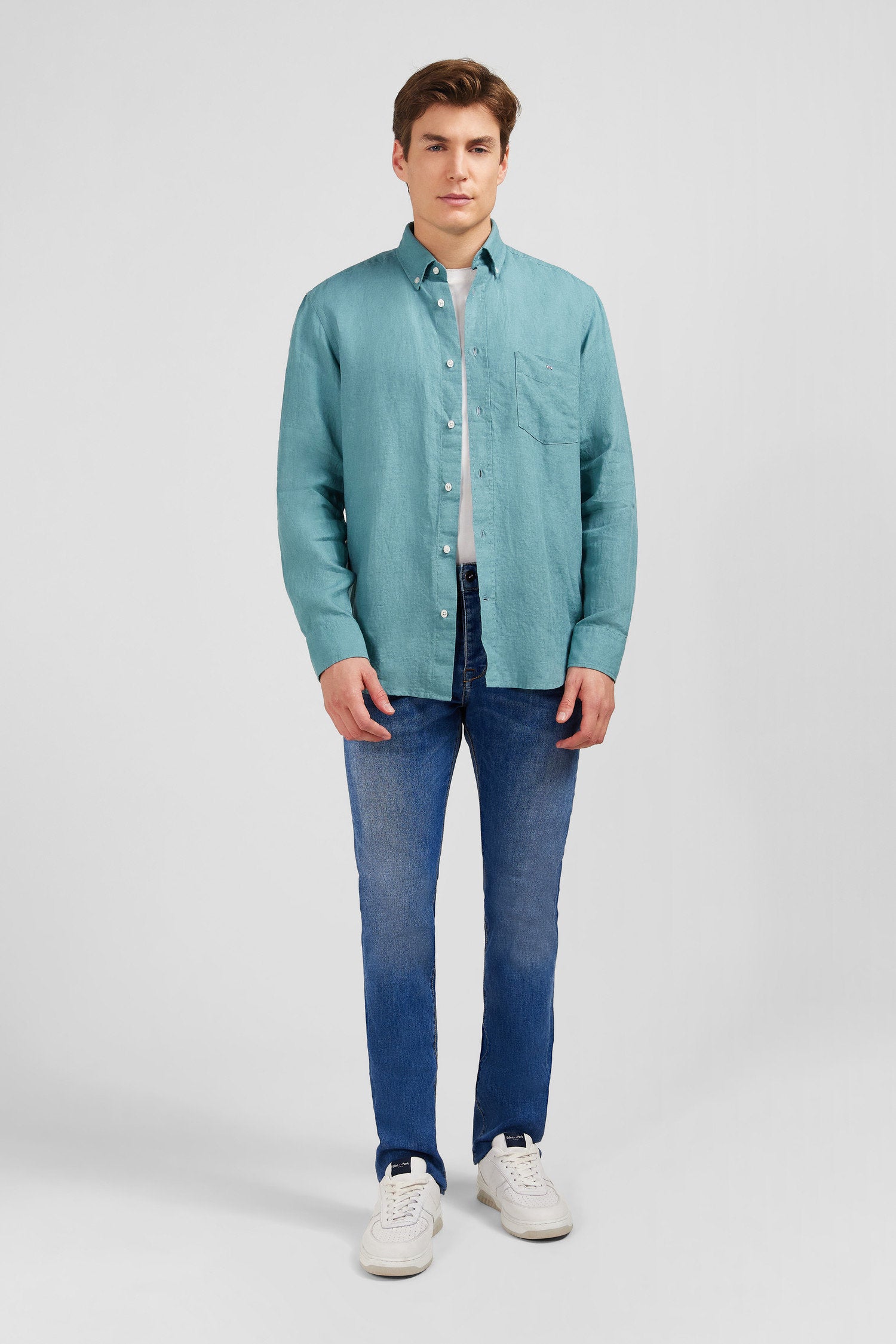 Green Linen Shirt_E24CHECL0005_VEM17_01