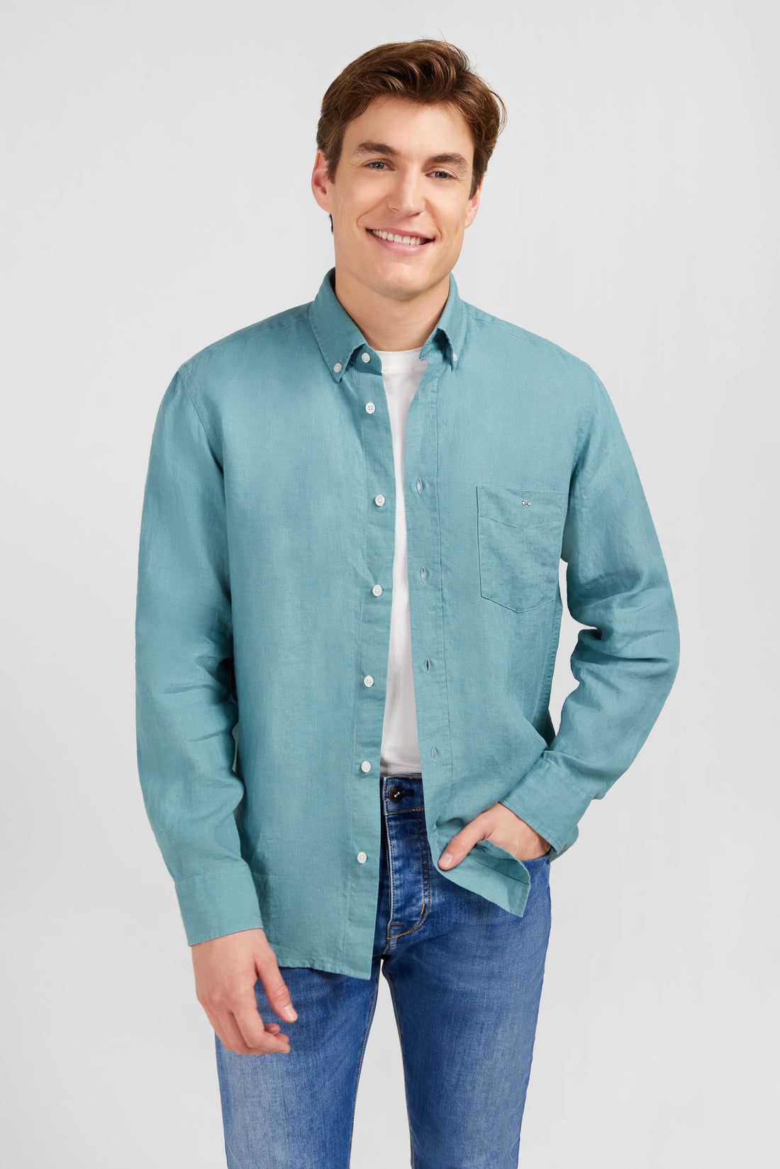 Green Linen Shirt_E24CHECL0005_VEM17_02