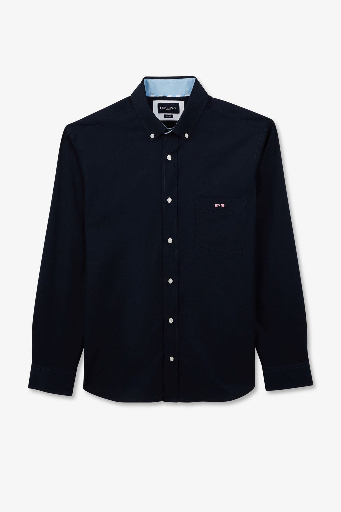 Dark Blue Shirt With Eden Park Embroidery_E24CHECL0057_BLF_02