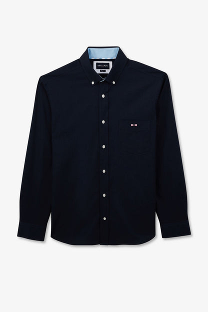 Dark Blue Shirt With Eden Park Embroidery_E24CHECL0057_BLF_02