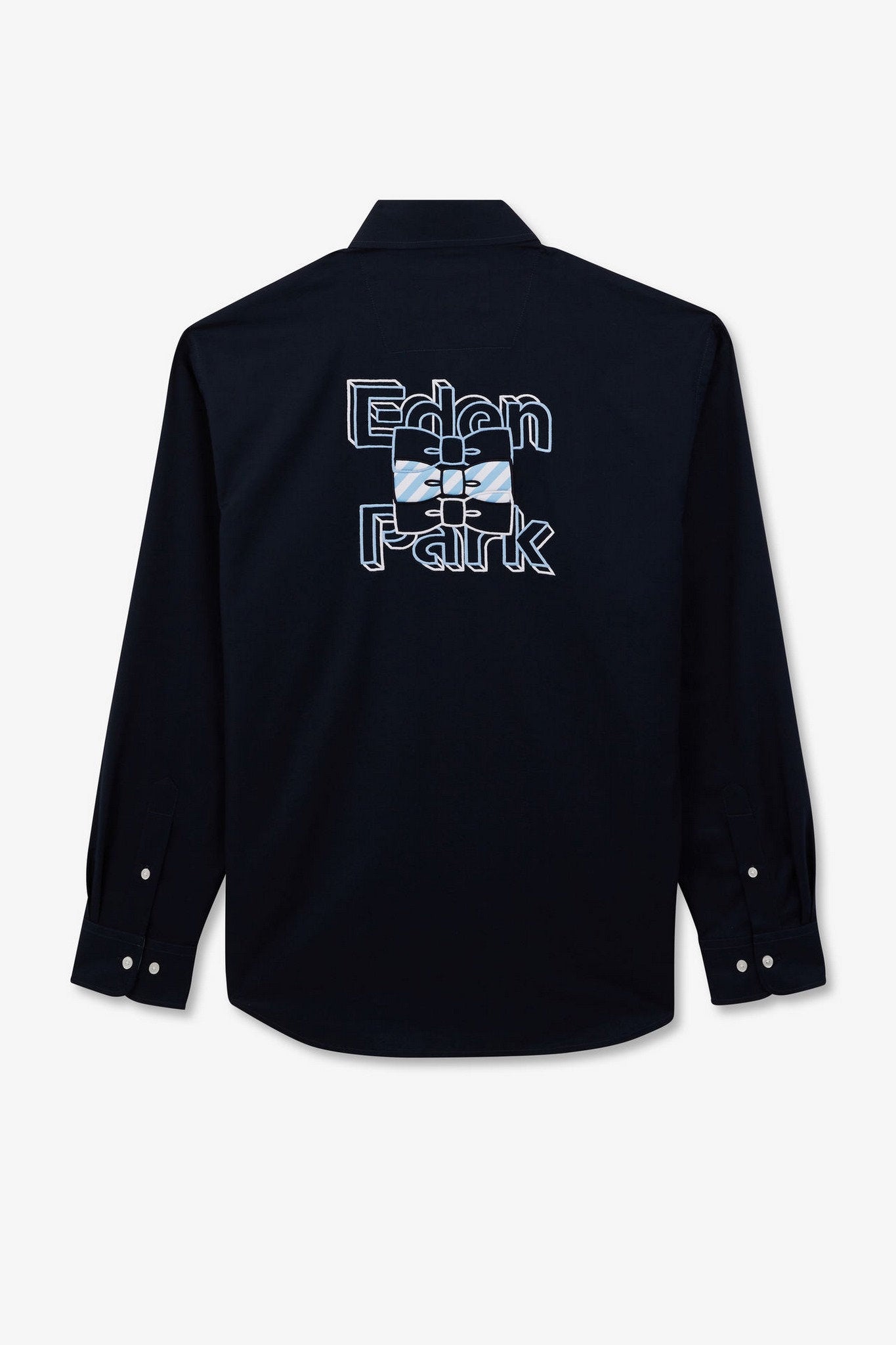 Dark Blue Shirt With Eden Park Embroidery_E24CHECL0057_BLF_05