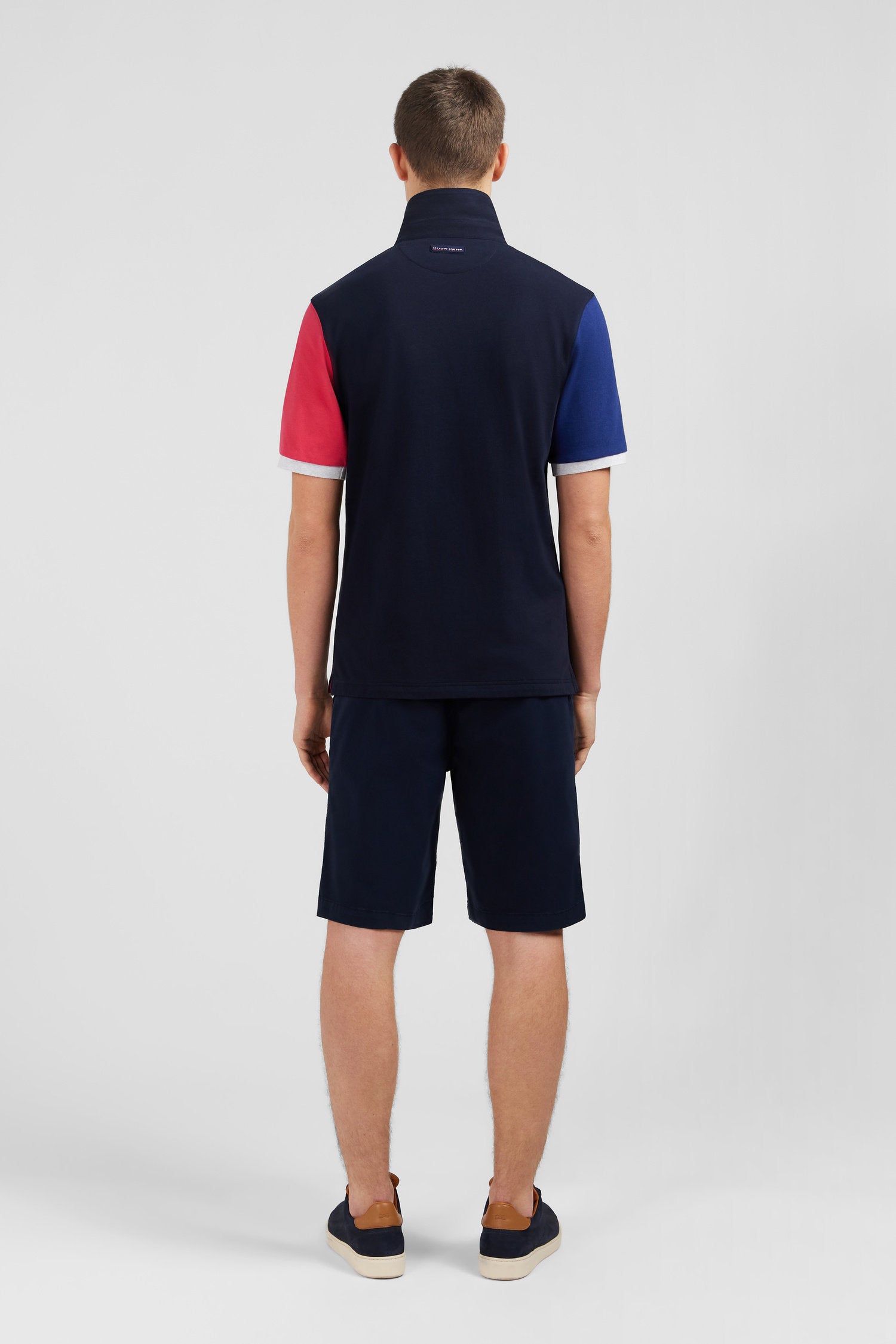 Navy Blue Colour-Block Polo Shirt_E24MAIMC0006_BLF_03