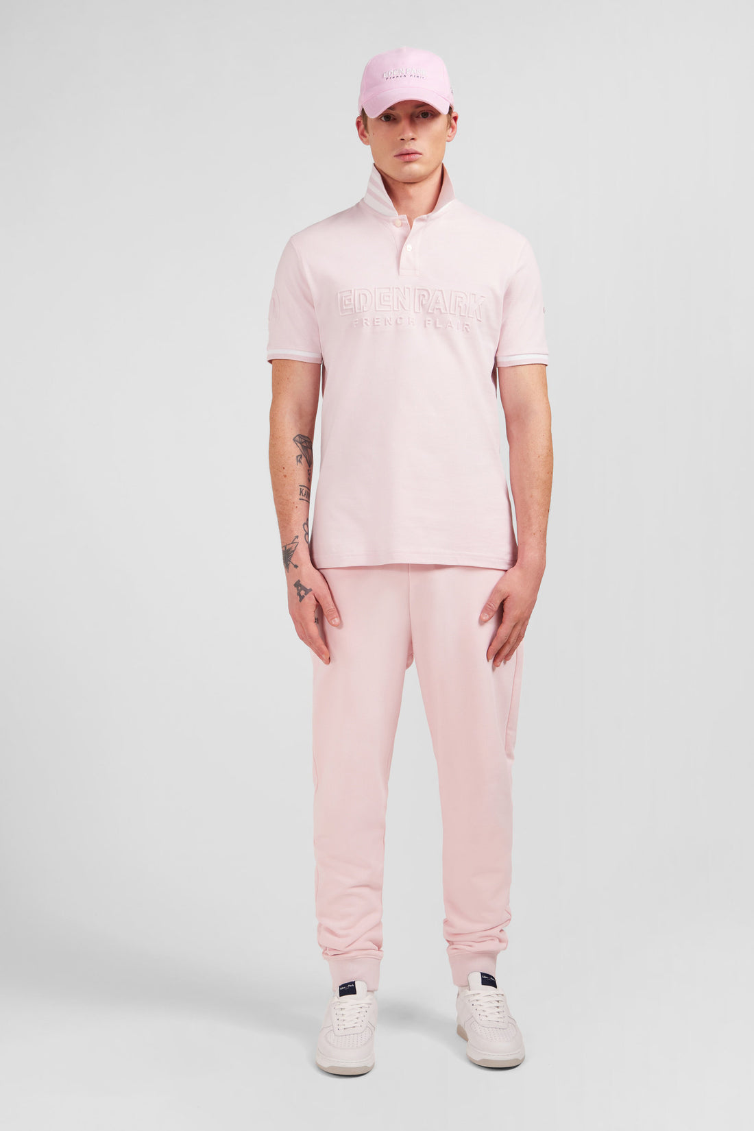 Plain Pink Short-Sleeved Polo Shirt_E24MAIPC0002_ROC11_01