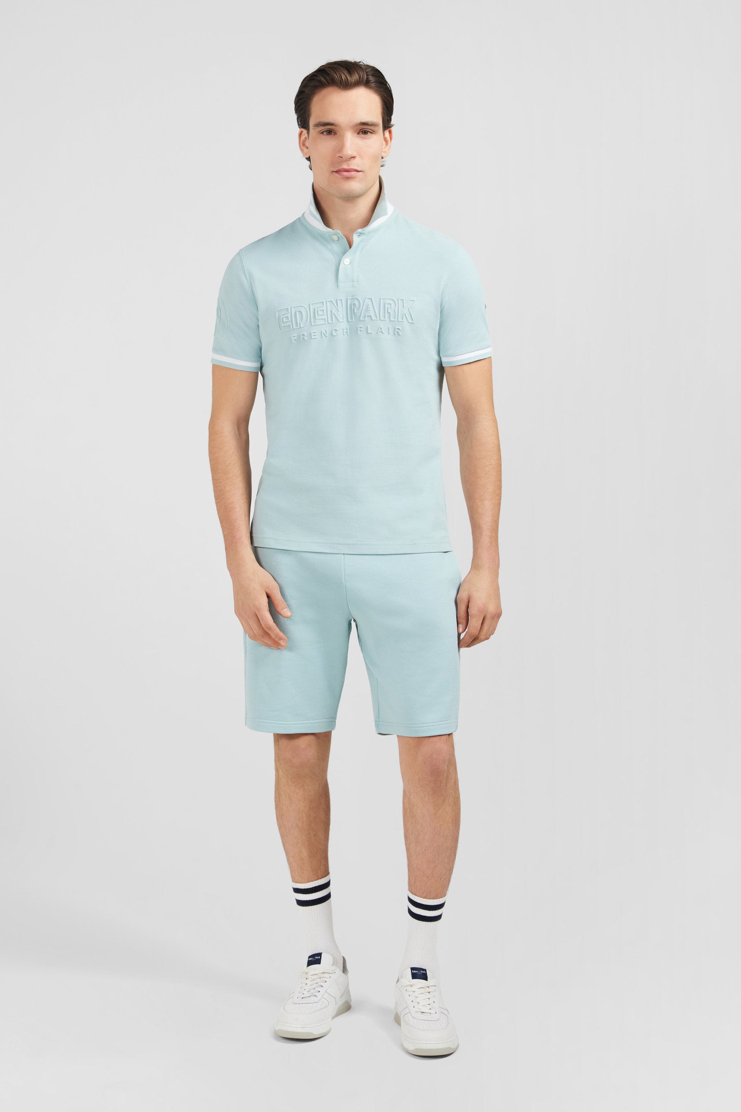 Plain Green Short-Sleeved Polo Shirt_E24MAIPC0002_VEC18_01