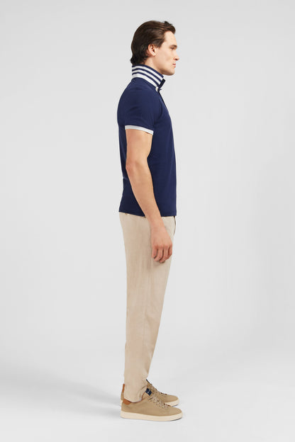 Navy Blue Short-Sleeved Polo Shirt_E24MAIPC0005_BLF27_04