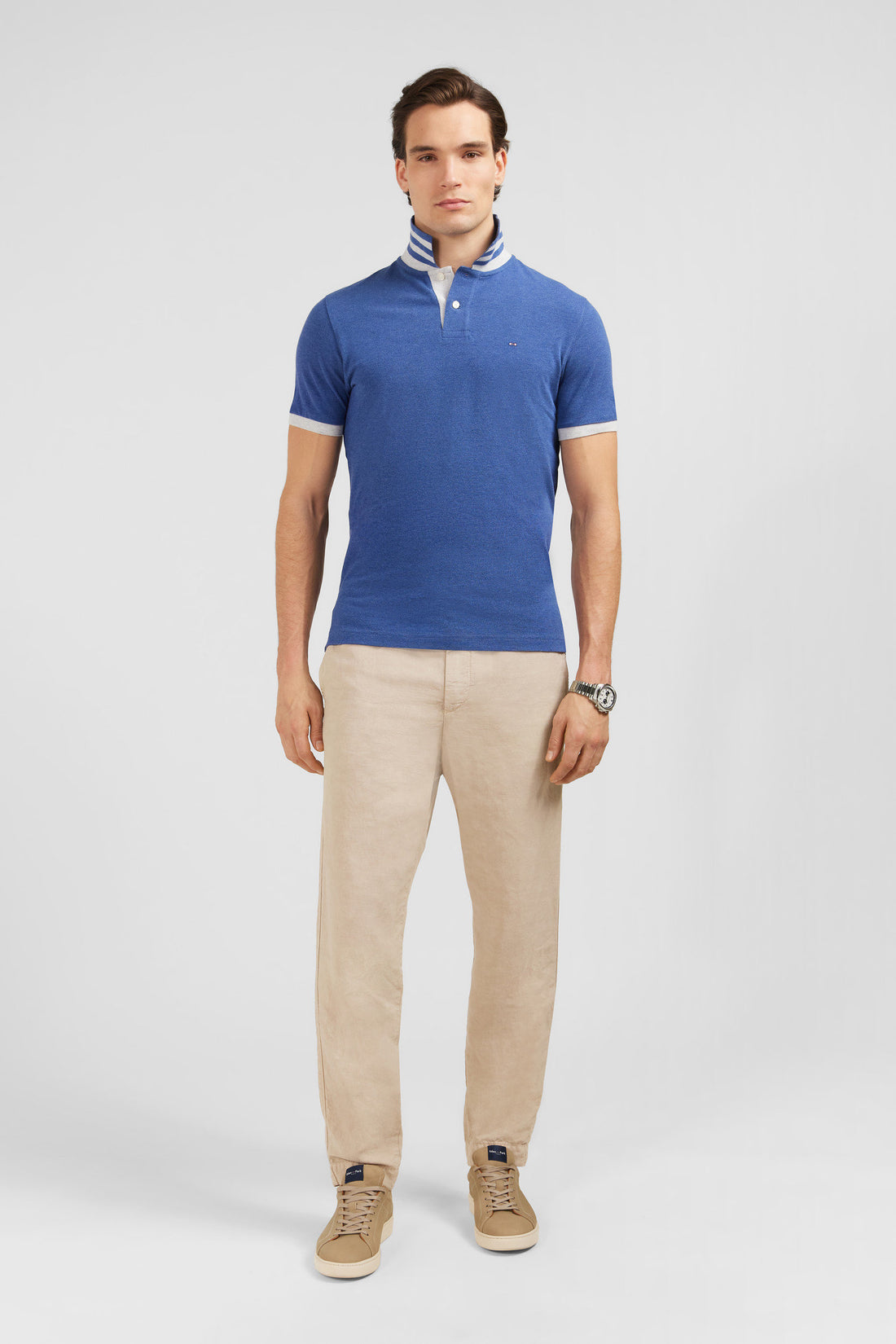 Blue Short-Sleeved Polo Shirt_E24MAIPC0005_BLM30_01
