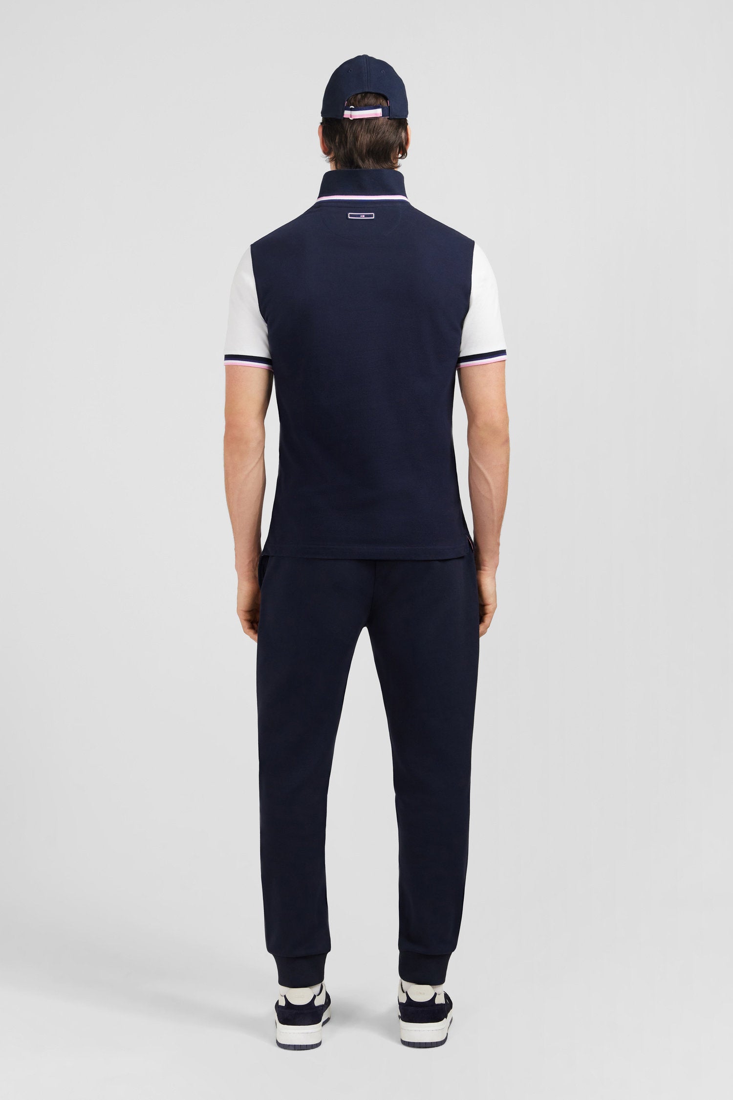 Navy Blue Short-Sleeved Colour-Block Polo Shirt_E24MAIPC0010_BC_03