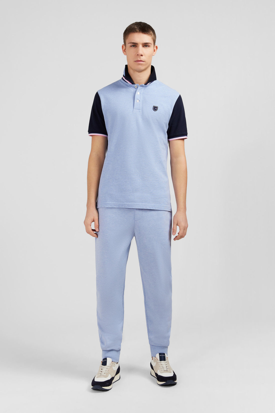 Blue Short-Sleeved Colour-Block Polo Shirt_E24MAIPC0010_BLC21_01