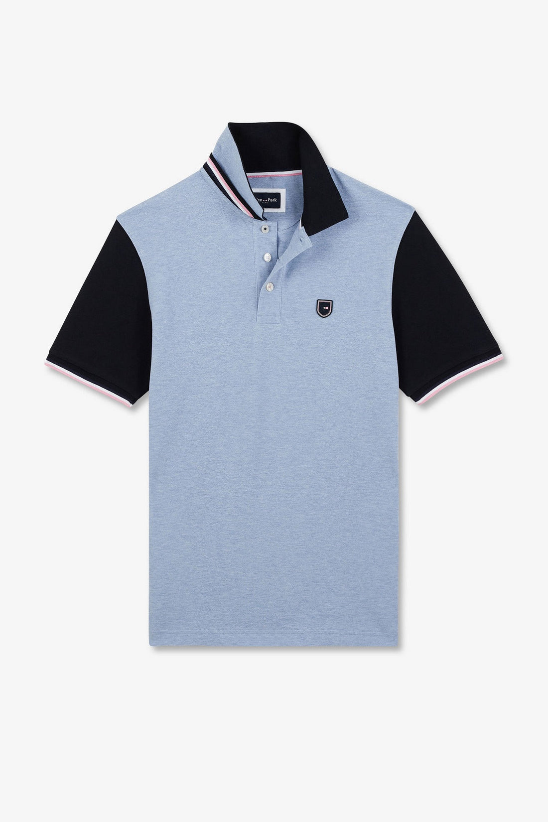 Blue Short-Sleeved Colour-Block Polo Shirt_E24MAIPC0010_BLC21_02