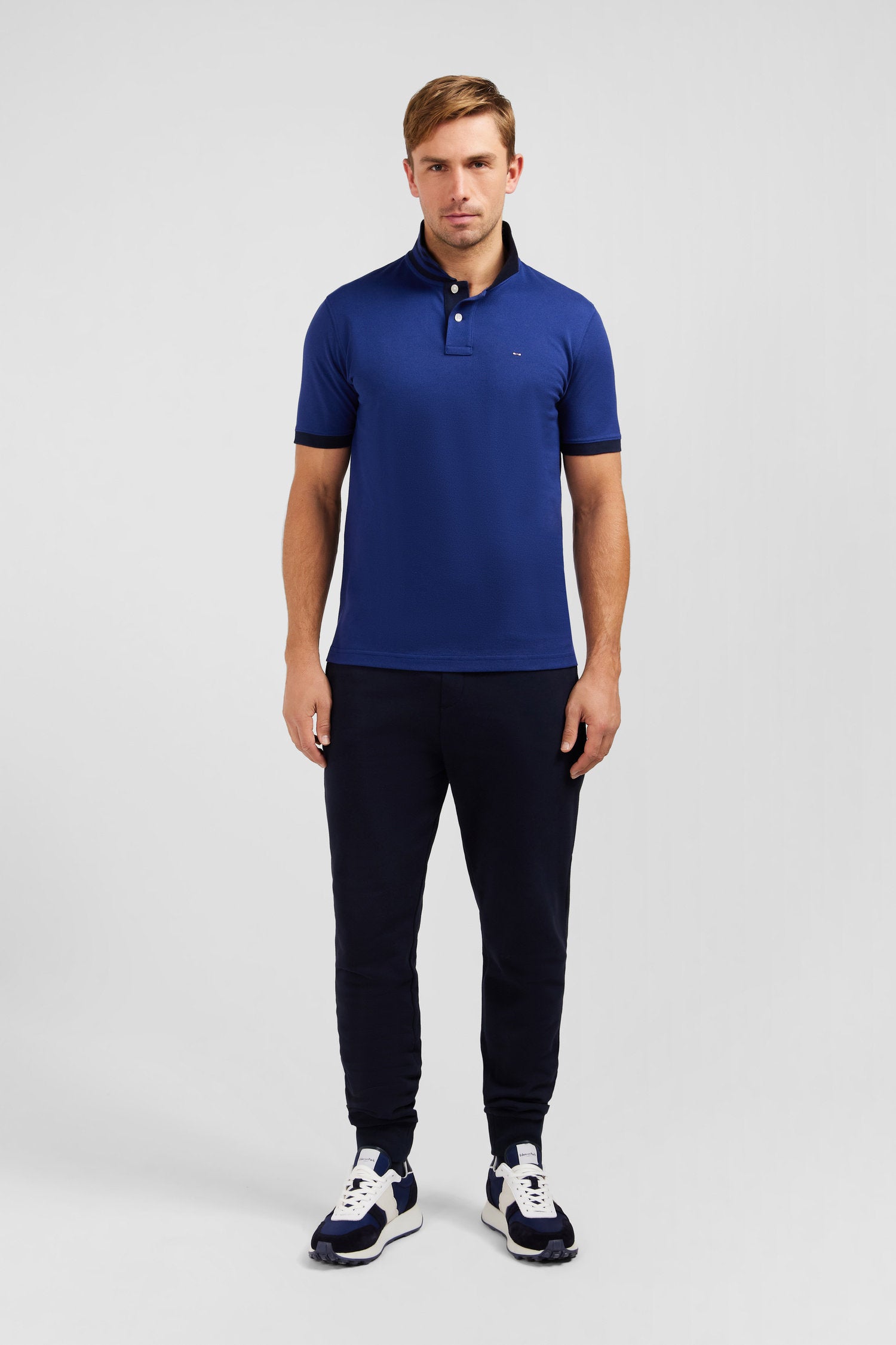 Navy Blue Short-Sleeved Polo Shirt_E24MAIPC0014_BLF13_01