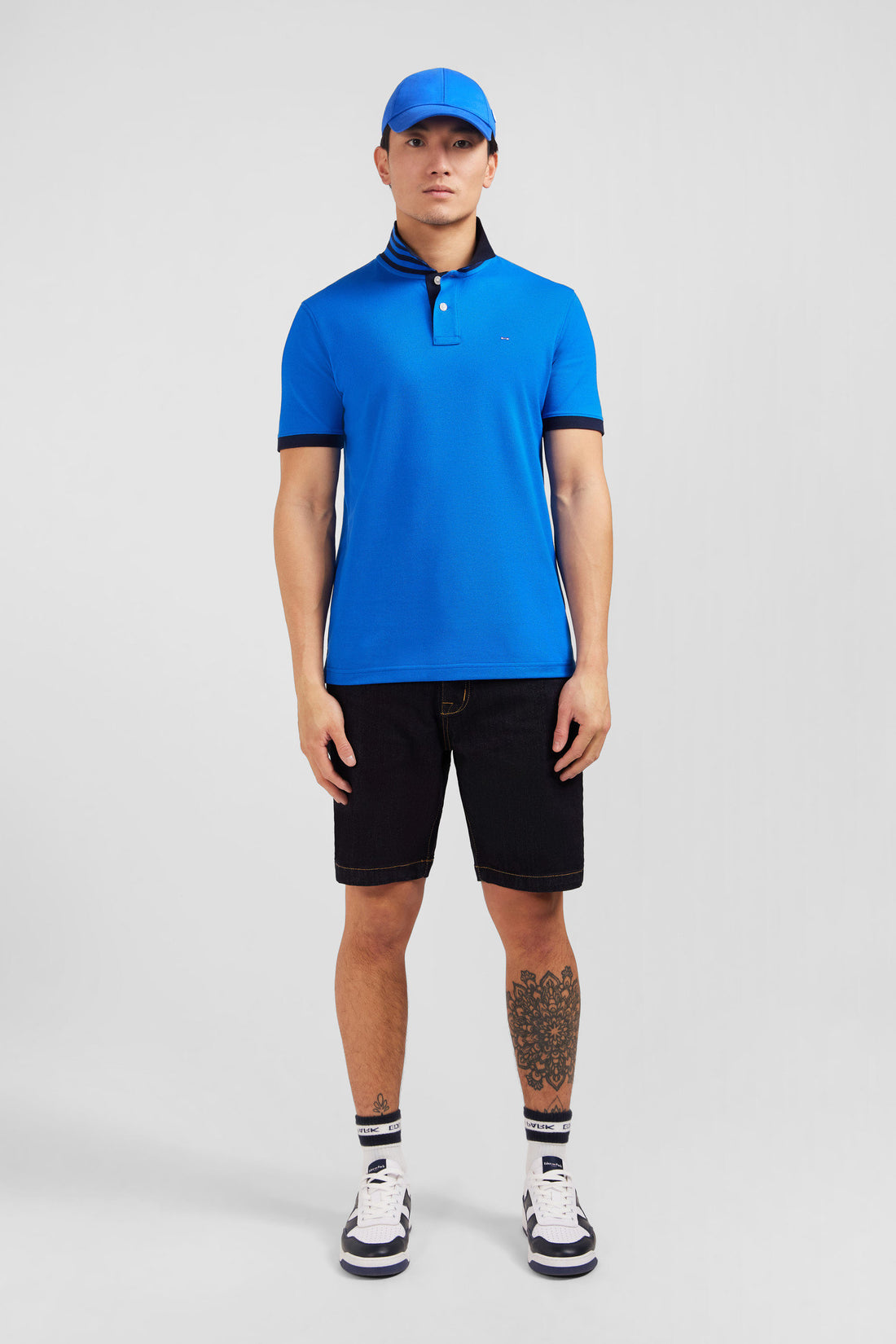 Blue Short-Sleeved Polo Shirt_E24MAIPC0014_BLV10_01