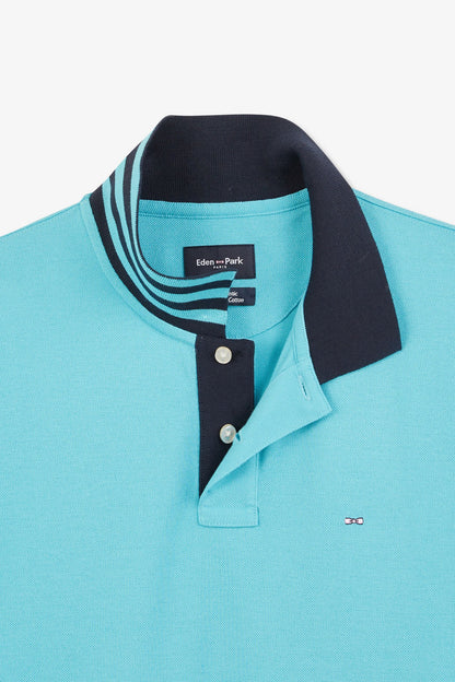 Turquoise Blue Short-Sleeved Polo Shirt_E24MAIPC0014_VEM31_06