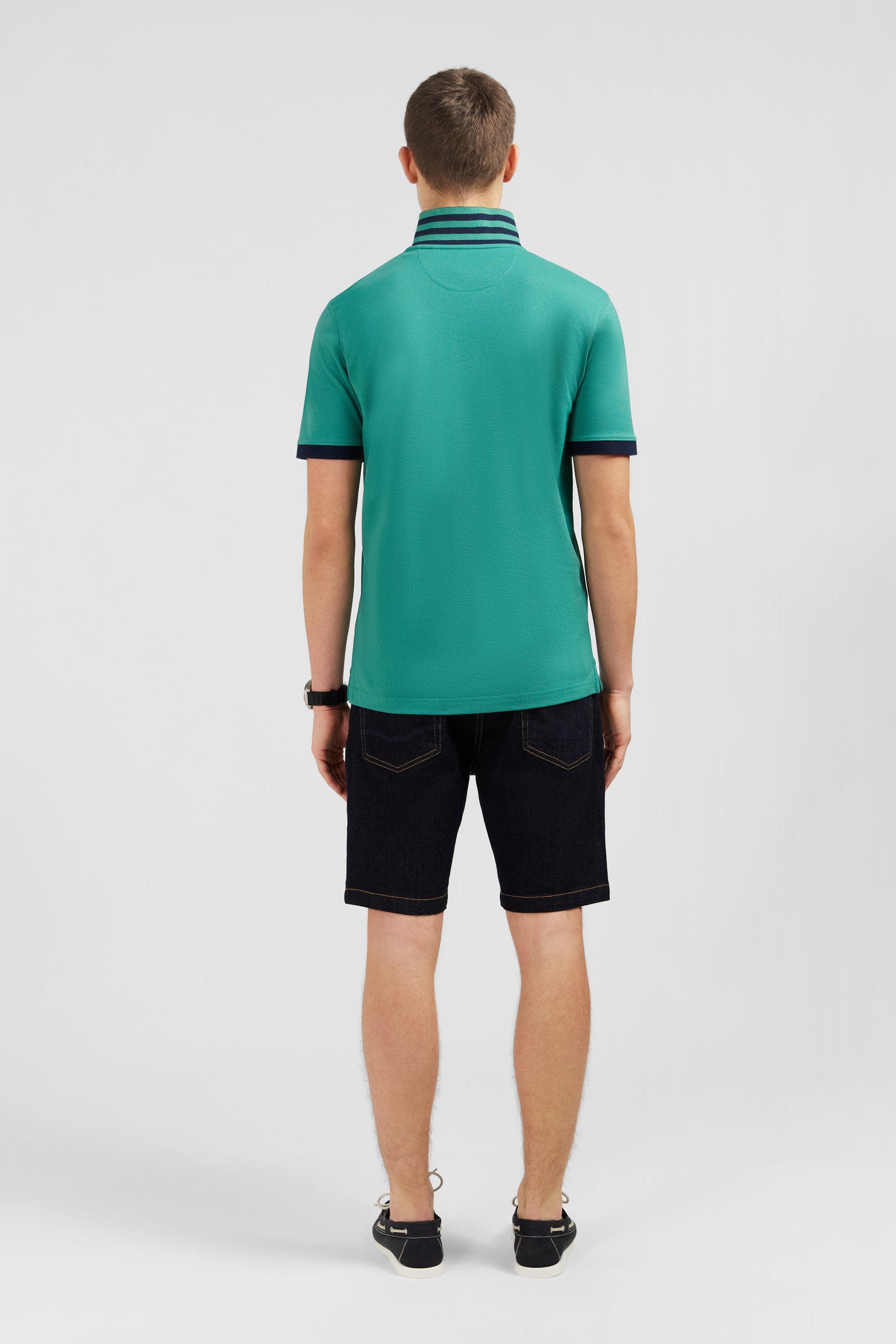 Green Short-Sleeved Polo Shirt_E24MAIPC0014_VEM32_03