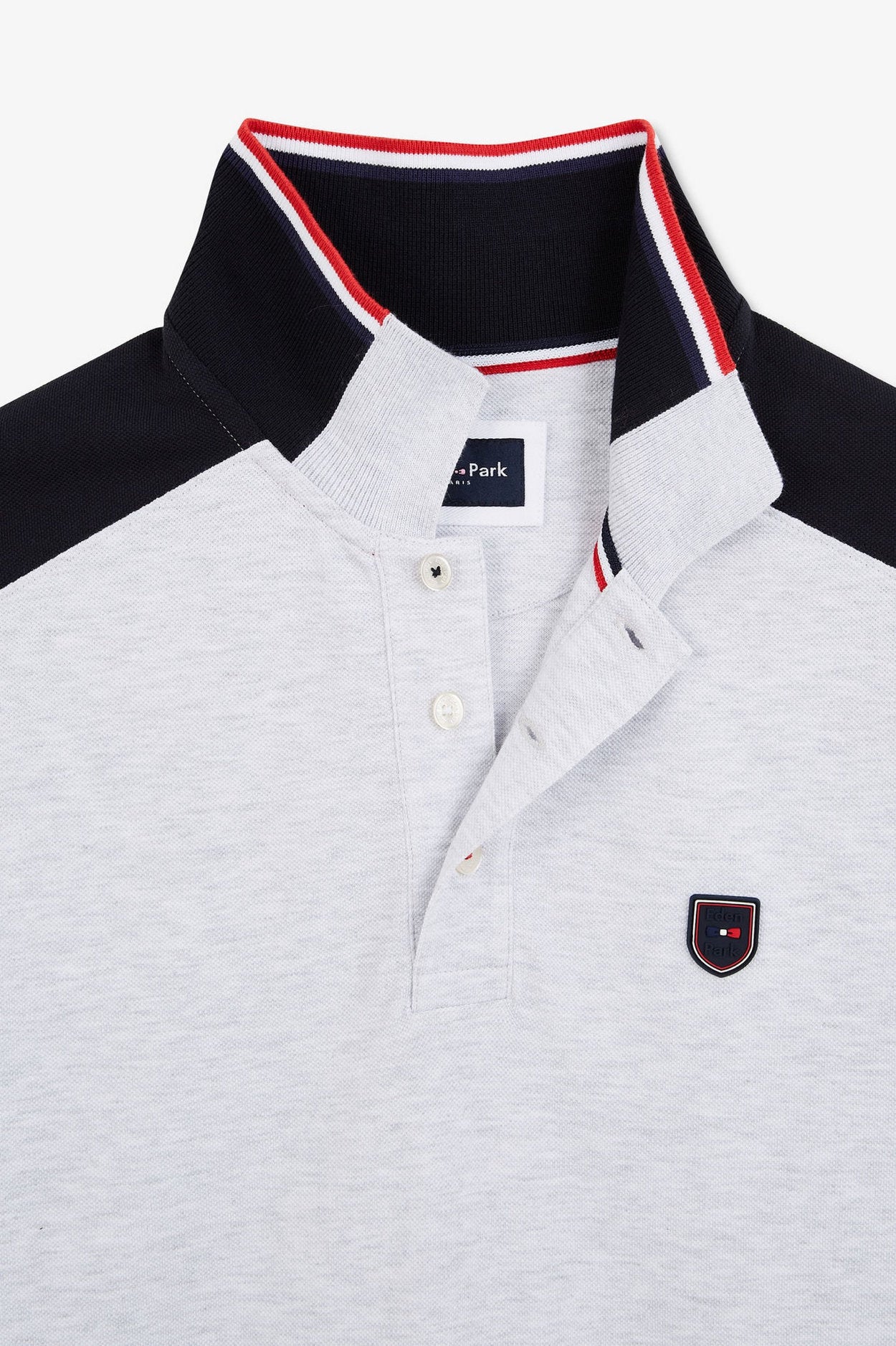 Grey Short-Sleeved Colour-Block Polo Shirt_E24MAIPC0020_GRC7_06