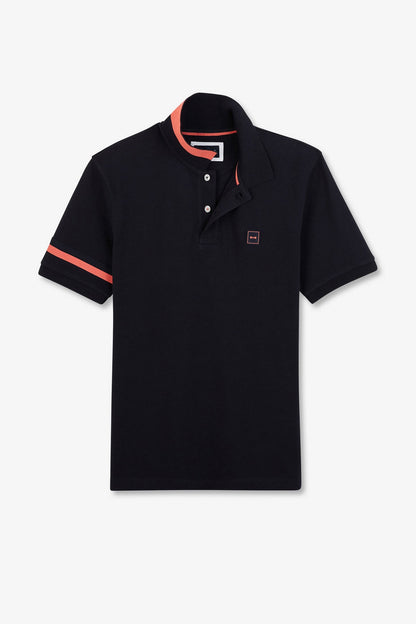 Navy Blue Short Sleeved Polo Shirt_E24Maipc0026_Blf_02