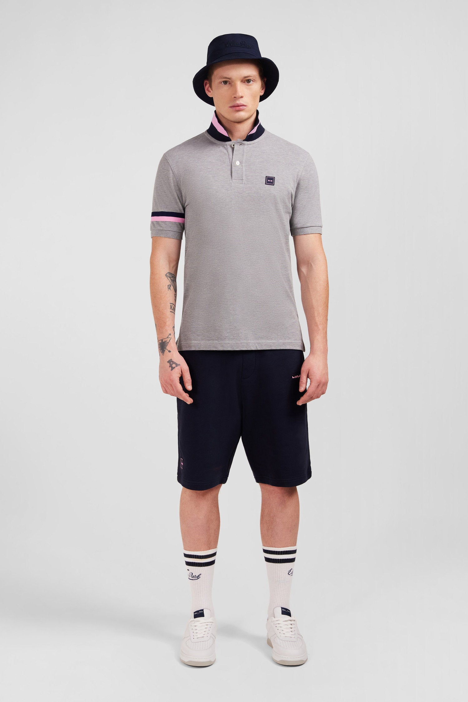 Grey Short Sleeved Polo Shirt_E24Maipc0026_Grc_01