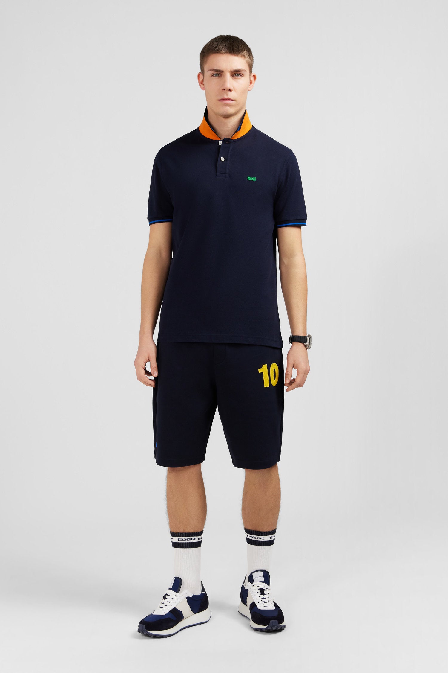 Navy Blue Short-Sleeved Polo Shirt_E24MAIPC0027_BLF_01