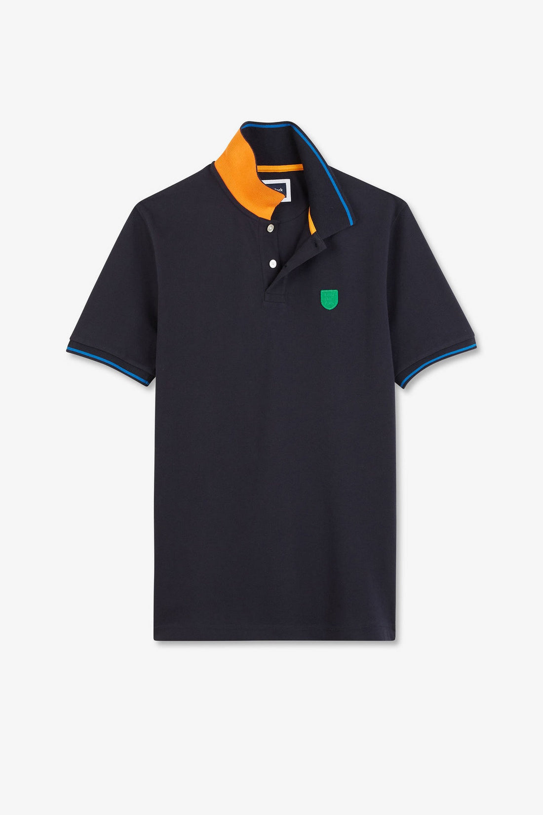 Navy Blue Short-Sleeved Polo Shirt_E24MAIPC0027_BLF_02