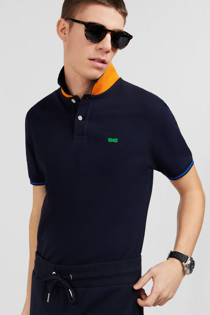 Navy Blue Short-Sleeved Polo Shirt_E24MAIPC0027_BLF_03