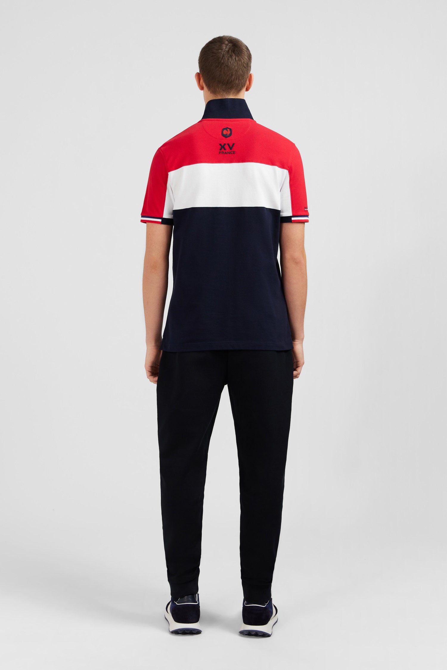Red Colour-Block Polo Shirt In PiquŽ Cotton With XV De France Embroidery_E24MAIPC0029_RGM1_03