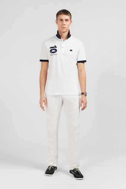 White Short-Sleeved XV De France Polo Shirt_E24MAIPC0031_BC_01