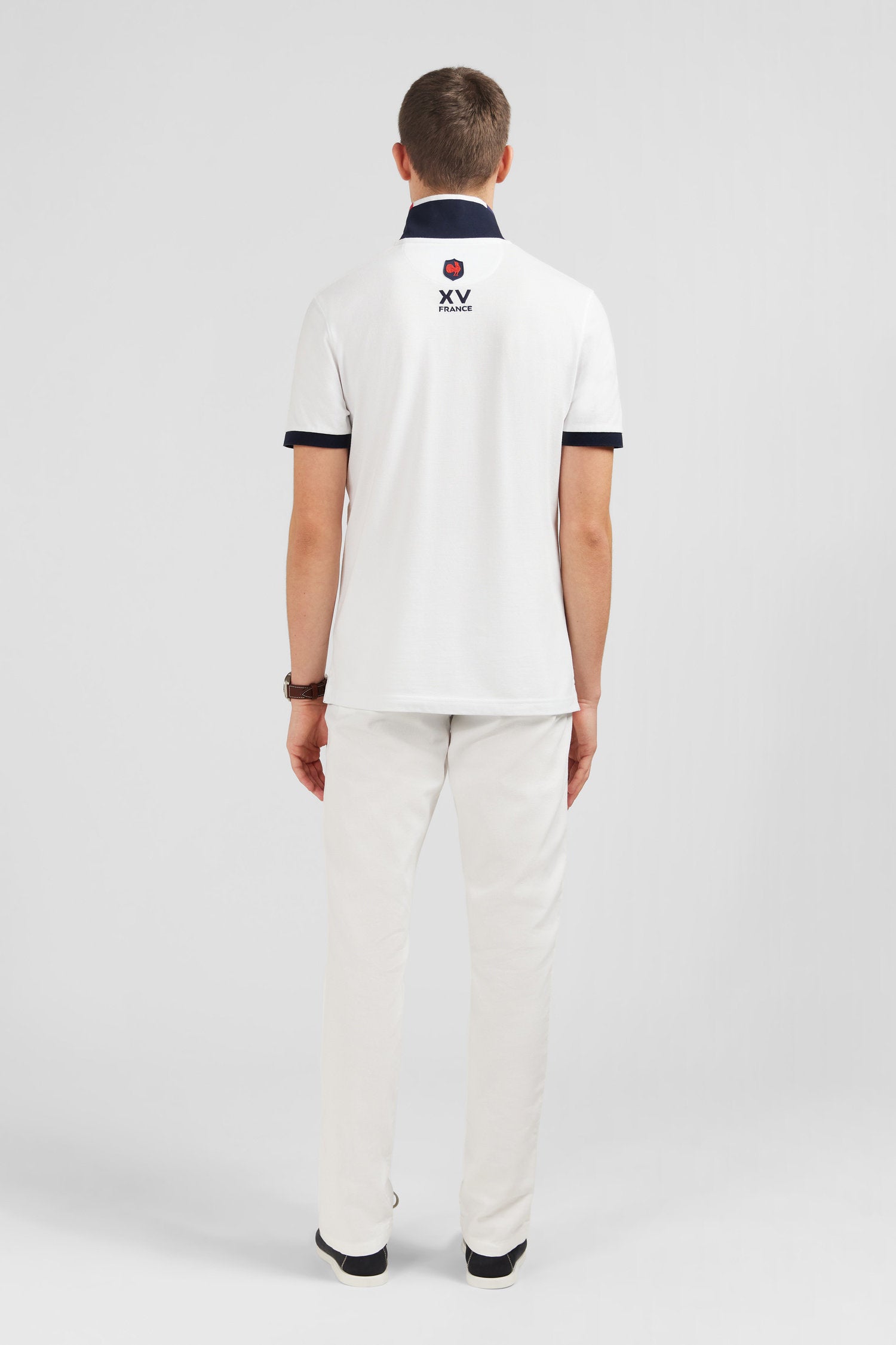 White Short-Sleeved XV De France Polo Shirt_E24MAIPC0031_BC_03