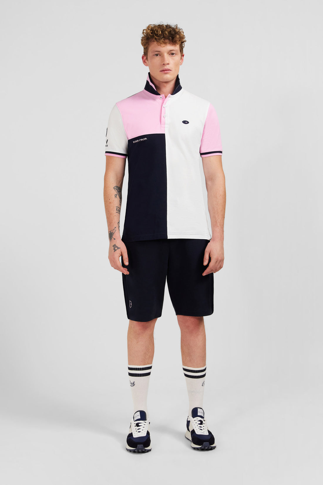 Short-Sleeved Colour-Block XV De France Polo Shirt_E24MAIPC0032_BC_01