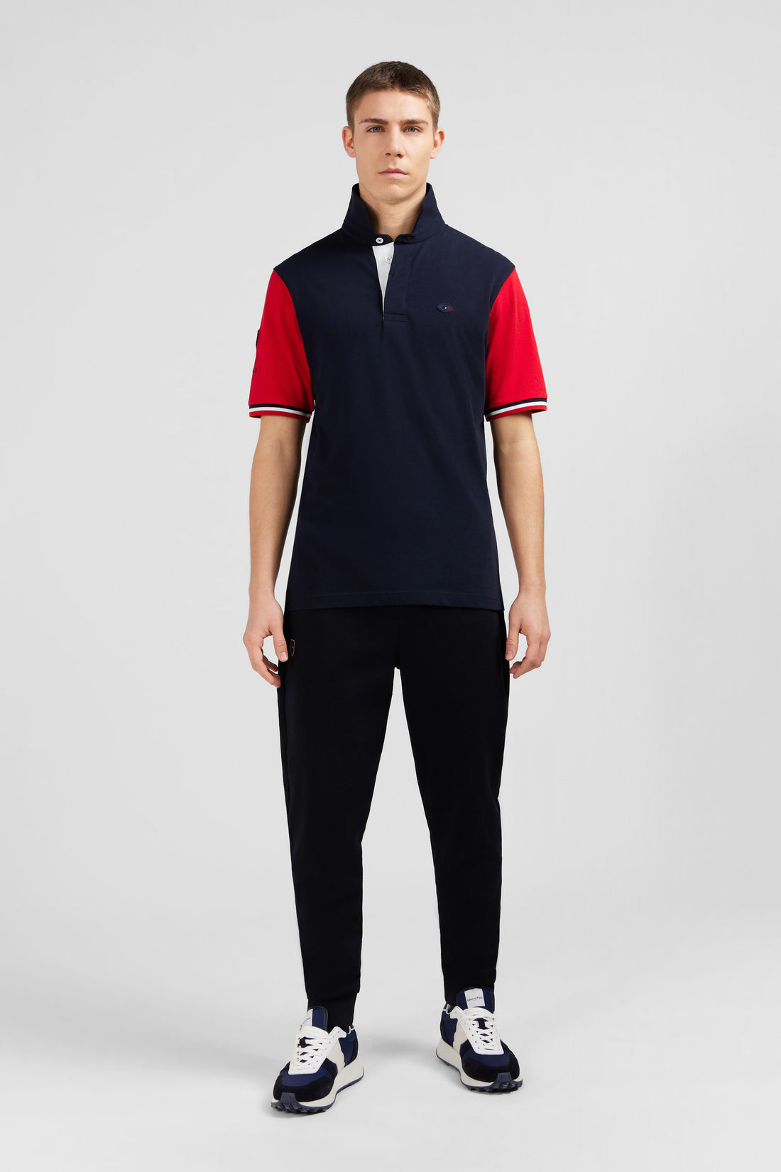 Short-Sleeved Colour-Block XV De France Polo Shirt_E24MAIPC0032_BLF_01