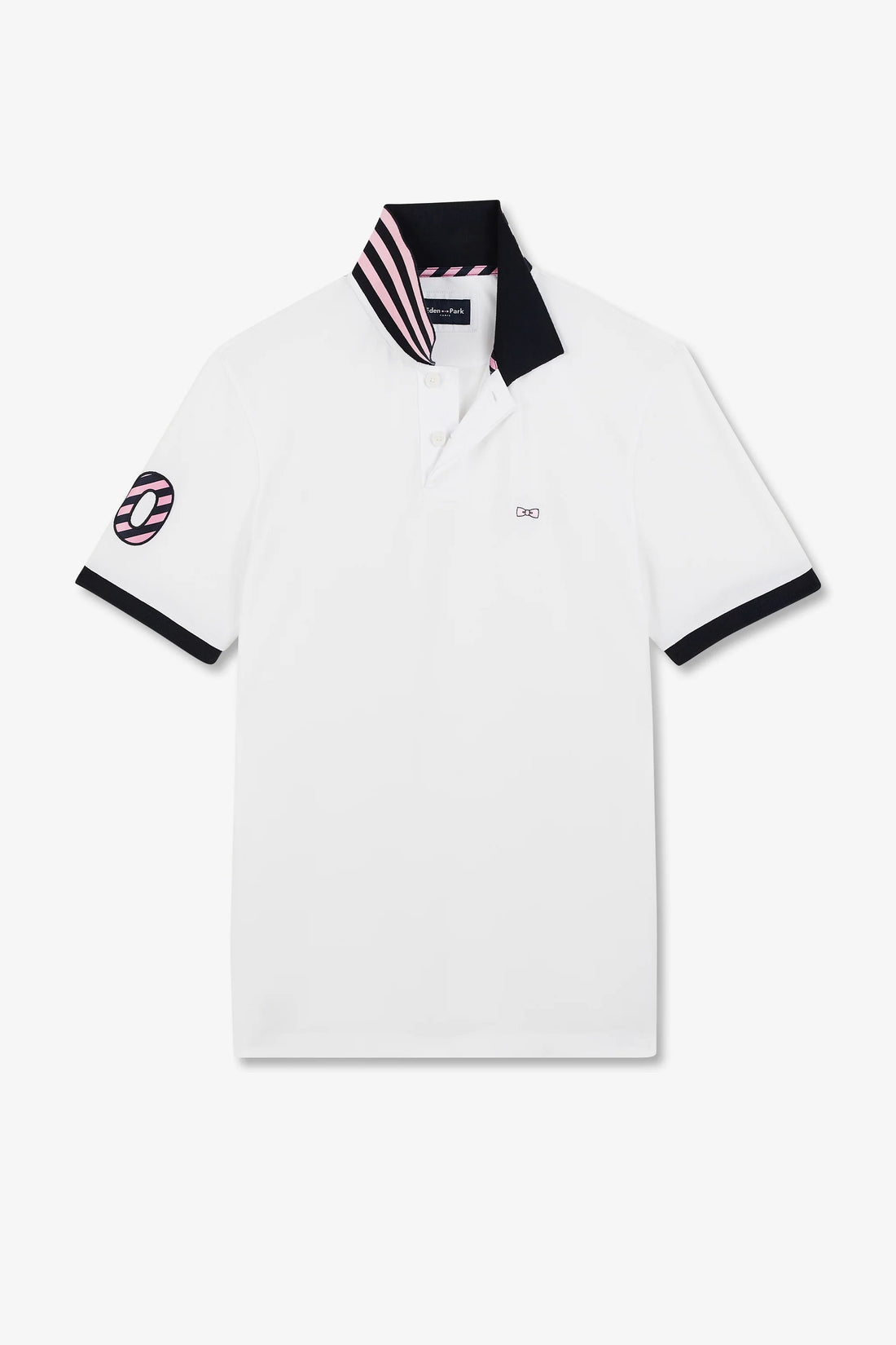White Short-Sleeved Polo Shirt Number 10_E24MAIPC0033_BC_01