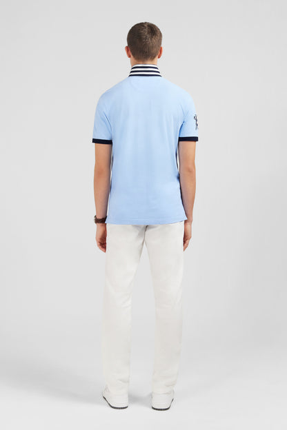 Light Blue Short-Sleeved Polo Shirt Number 10_E24MAIPC0033_BLM_04