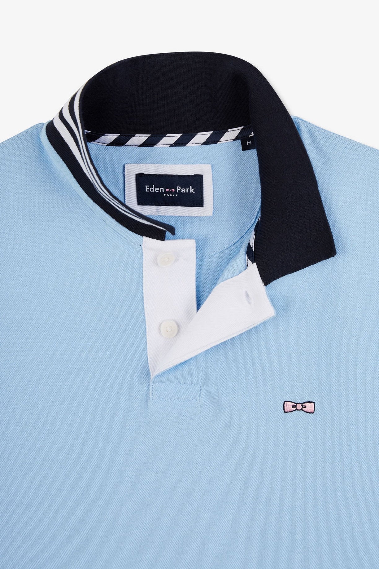 Light Blue Short-Sleeved Polo Shirt Number 10_E24MAIPC0033_BLM_06