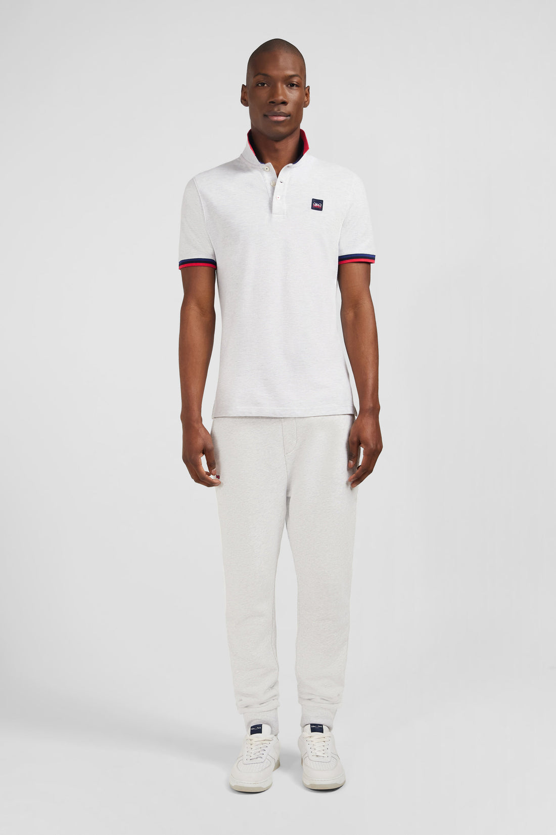 Grey Polo Shirt With Tricolour Details_E24MAIPC0035_GRC7_01