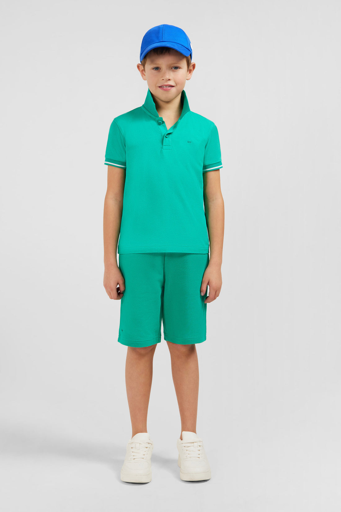 Green Short-Sleeved Polo Shirt In PiquŽ Cotton_E24MAIPC0040_VEV10_01