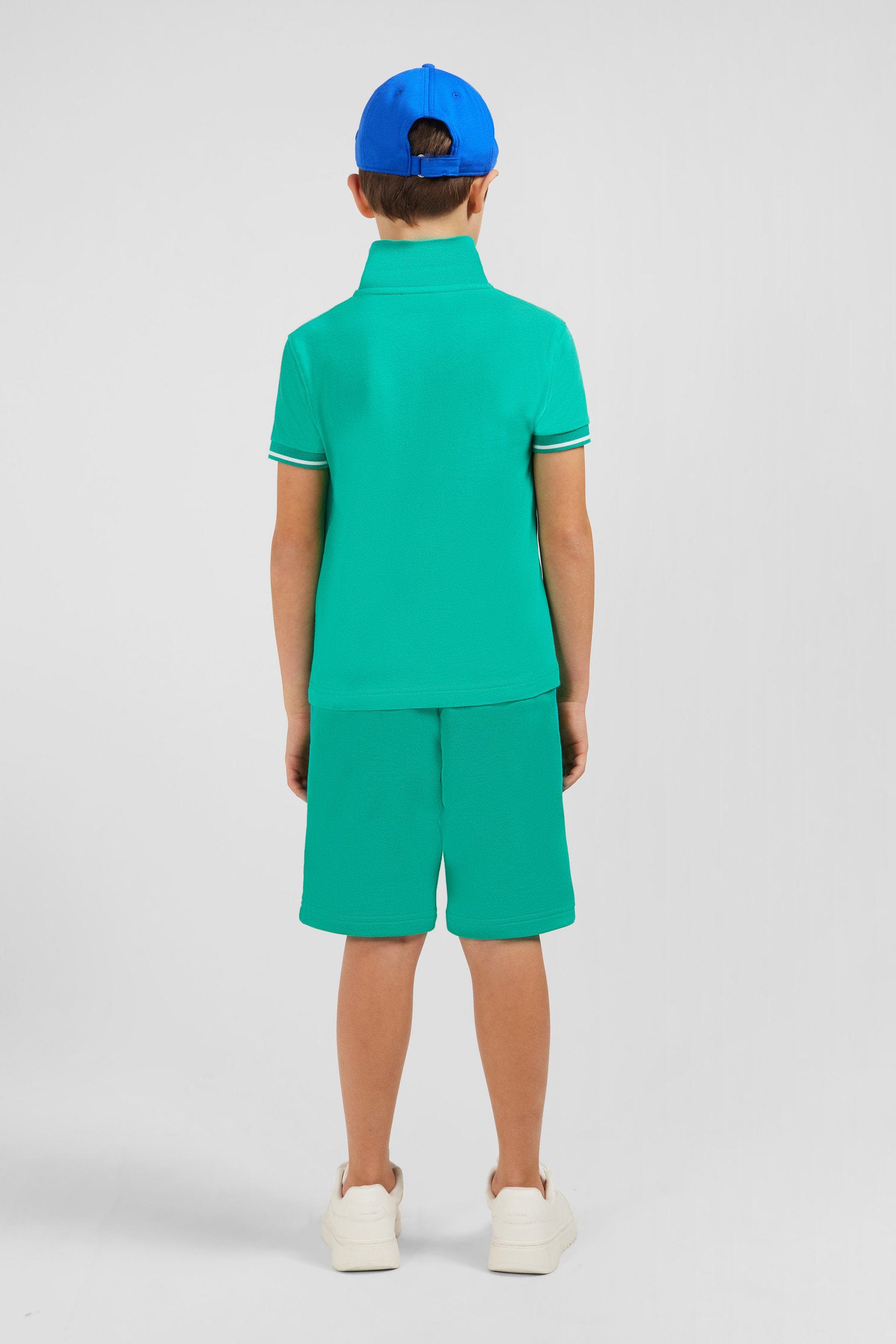 Green Short-Sleeved Polo Shirt In PiquŽ Cotton_E24MAIPC0040_VEV10_03