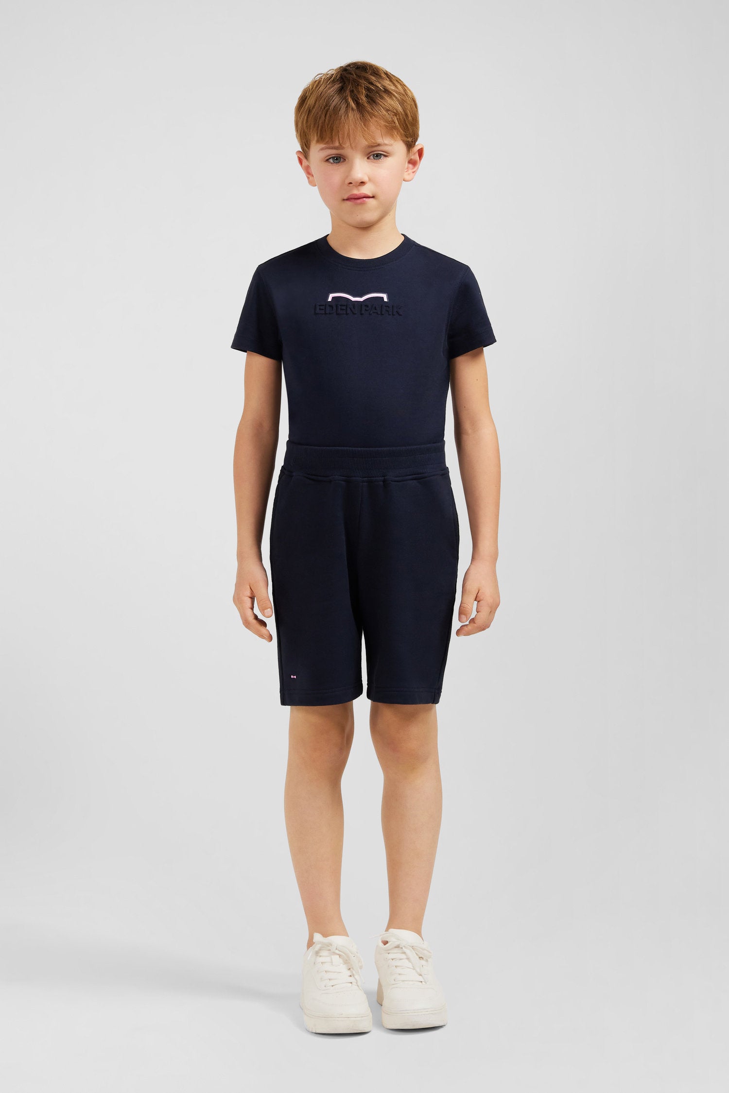 Navy Cotton Fleece Shorts In Regular Fit_E24MAISH0015_BLF_01