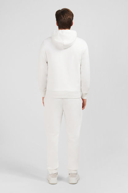 White Fleece Zipped Hoodie With Bow Tie Embroidery_E24MAISW0050_BC_03