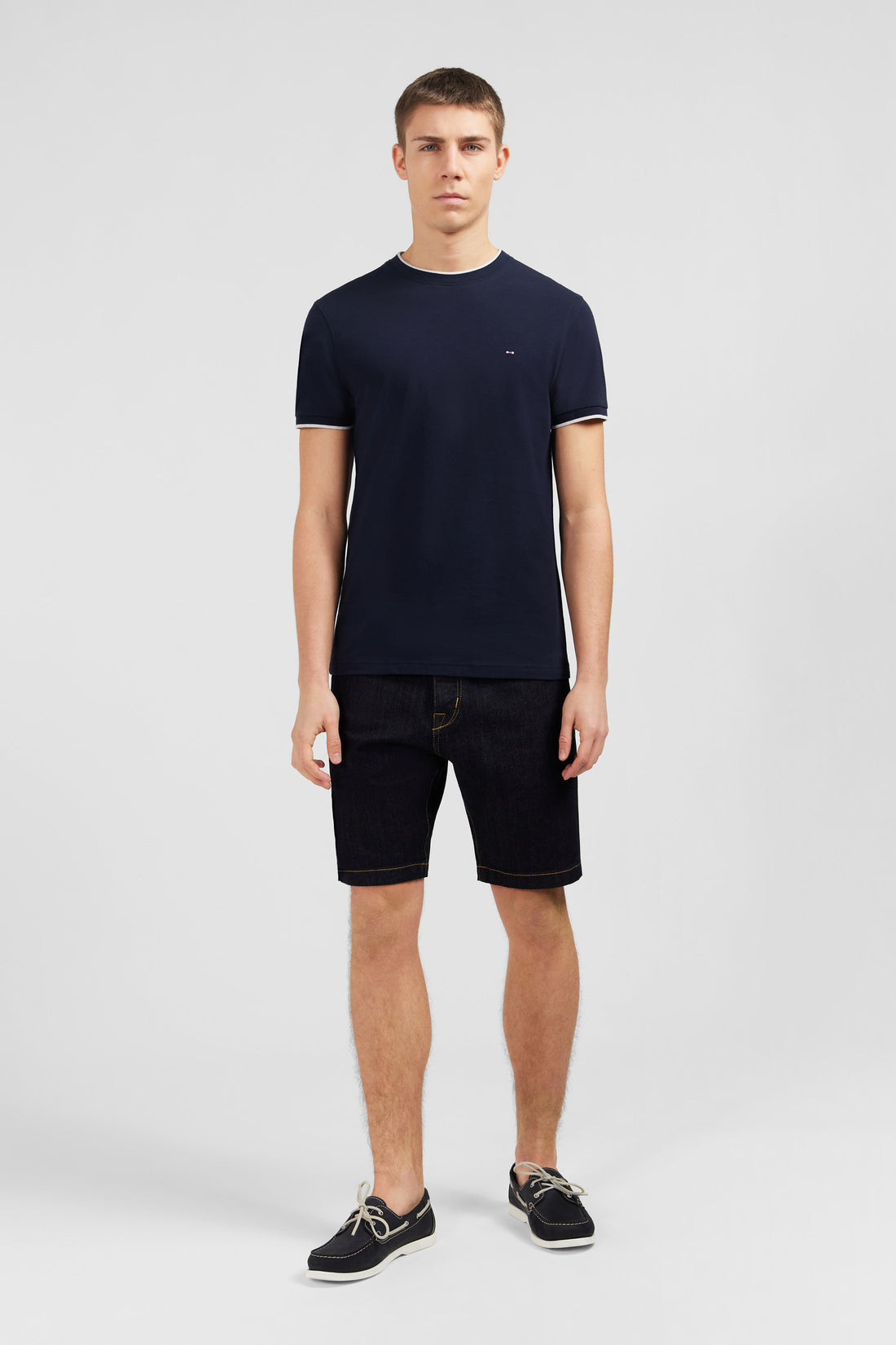 Plain Dark Blue Short-Sleeved T-Shirt_E24MAITC0010_BLF_01