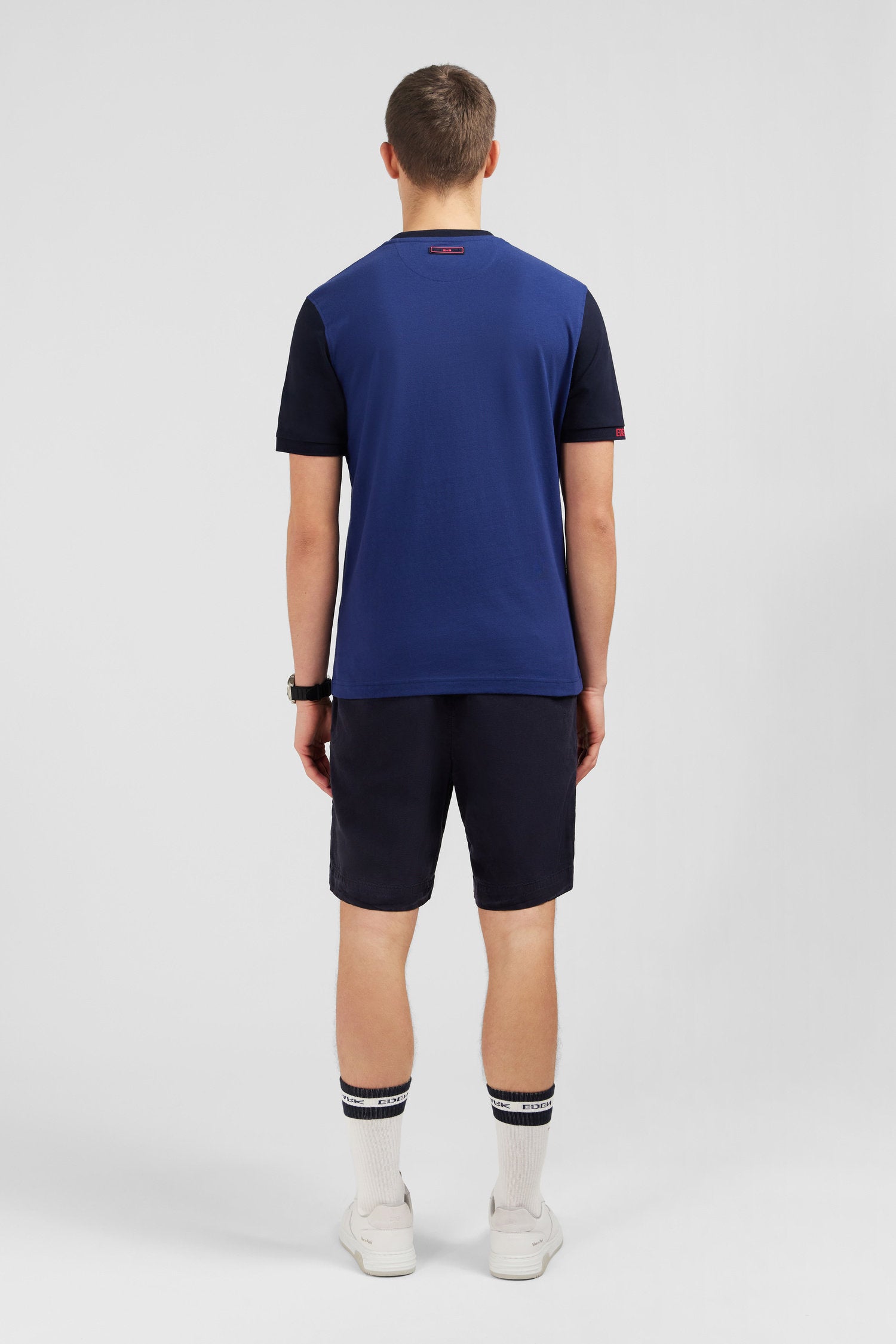 Dark Blue Colour-Block T-Shirt_E24MAITC0028_BLF13_04