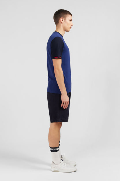 Dark Blue Colour-Block T-Shirt_E24MAITC0028_BLF13_09