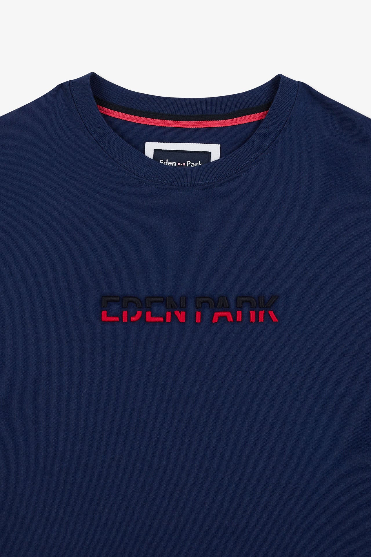 Dark Blue T-Shirt With Two-Tone Eden Park Embroidery_E24MAITC0032_BLF13_06