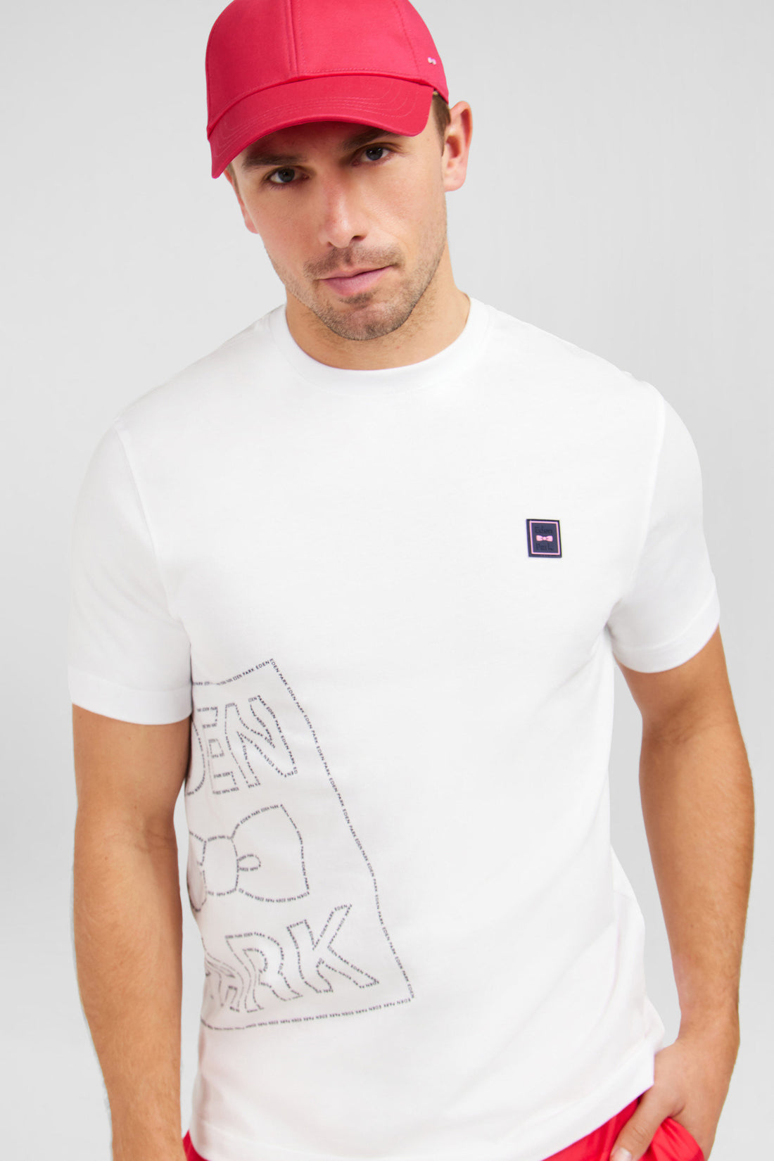 White T-Shirt With Eden Park Print_E24MAITC0034_BC_02