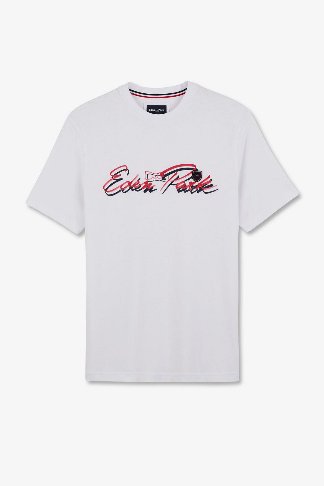 White T-Shirt With Double Eden Park Lettering_E24MAITC0039_BC_02