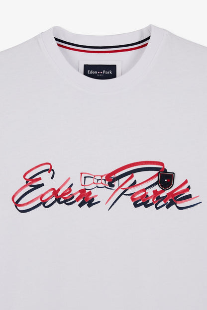 White T-Shirt With Double Eden Park Lettering_E24MAITC0039_BC_06