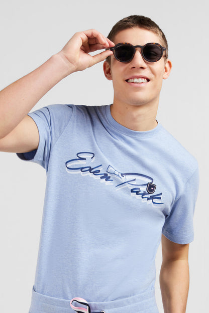 Light Blue T-Shirt With Double Eden Park Lettering_E24MAITC0039_BLC21_03