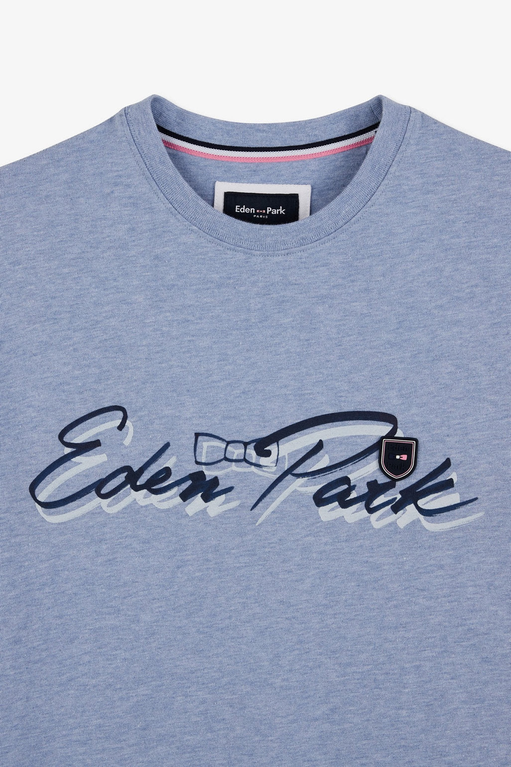 Light Blue T-Shirt With Double Eden Park Lettering_E24MAITC0039_BLC21_06