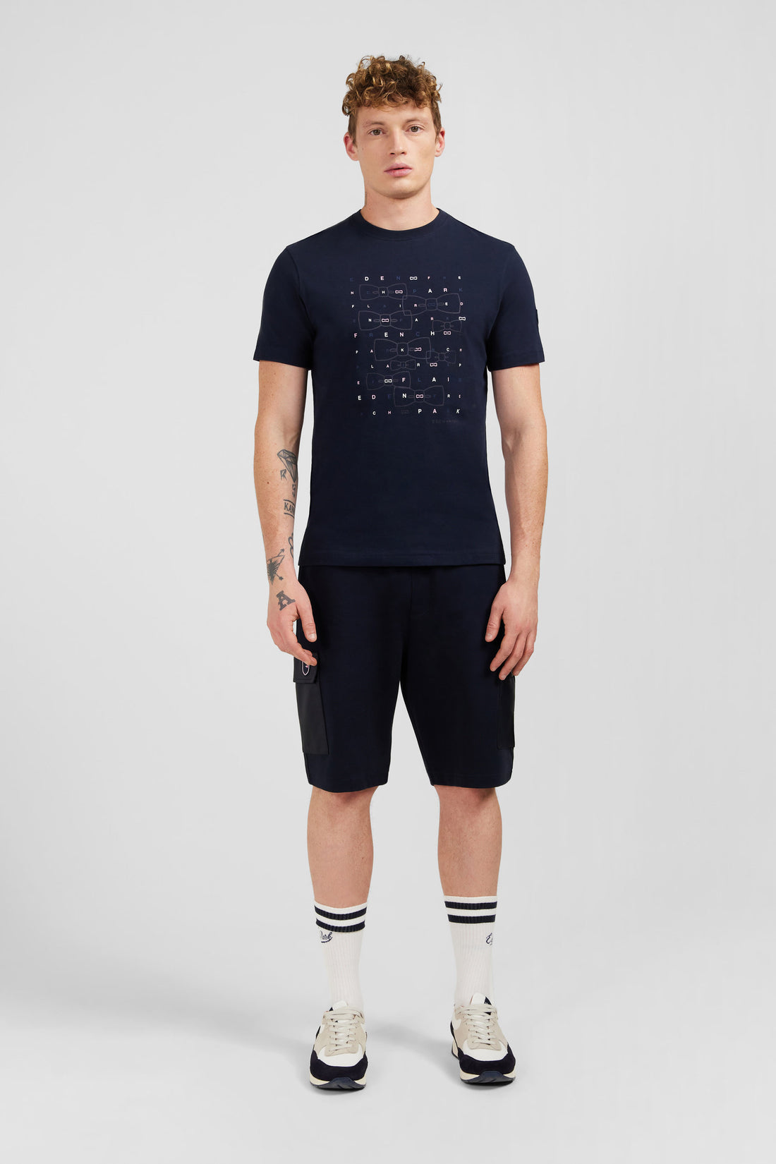Navy Blue Eden Park Printed Short-Sleeved T-Shirt_E24MAITC0040_BLF_01