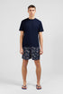 Navy Blue T-Shirt In Flamme Cotton_E24MAITC0041_BLF_01