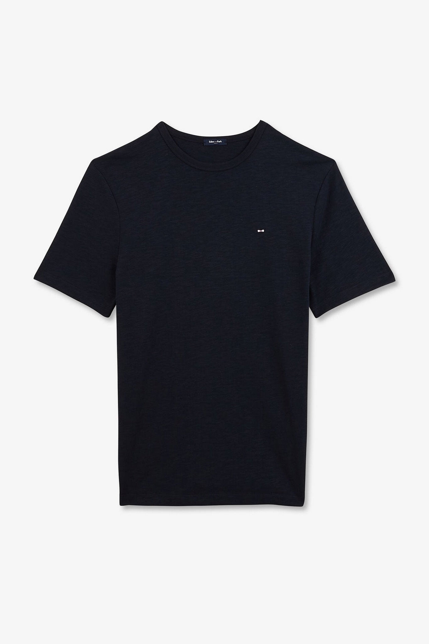 Navy Blue T-Shirt In Flamme Cotton_E24MAITC0041_BLF_02