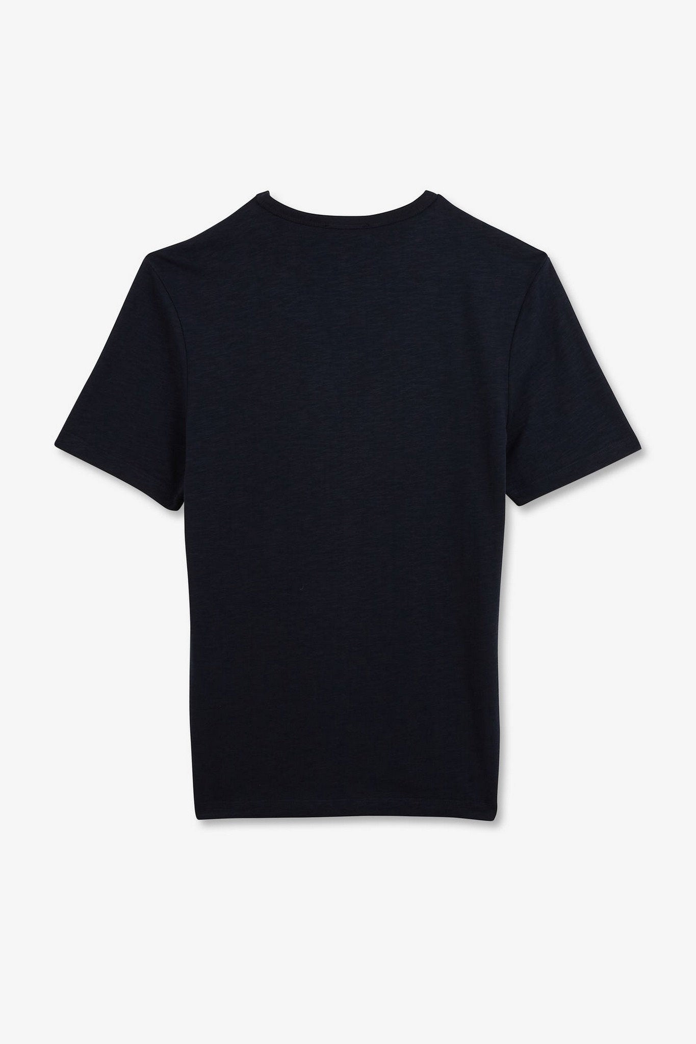 Navy Blue T-Shirt In Flamme Cotton_E24MAITC0041_BLF_05