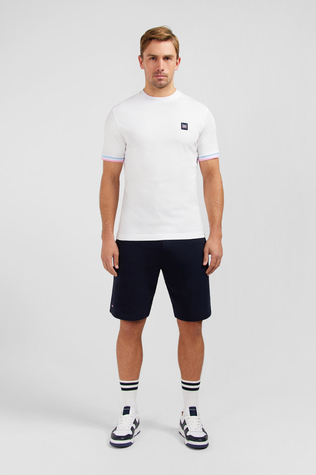 White Short-Sleeved T-Shirt With Embossed Logo_E24MAITC0043_BC_01